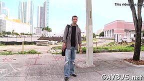 ebony hunk drills straight guy with massive tool