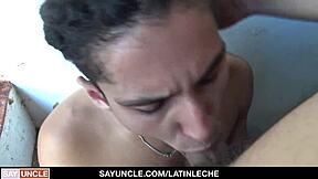 拉丁奶 - 拉丁猛吸肏老板鸡巴换现金，在户外