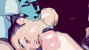 伙计，这个同性汉泰动画展示了粗大的巴西鸡巴猛烈撞击被动嘴巴！