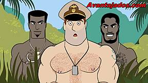 Hey, wanna see these gay military cartoons get wild?