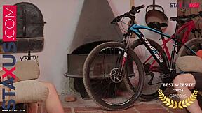 Hey, wanna ride hard with two beautiful cyclists in anal action?