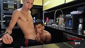 Helping my straight cousin jerk off turned into hot relief action