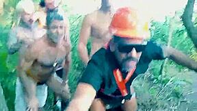 Security guard joins wild orgy in public park