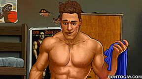 brother catches hung cafuçu showing hard cock on anime webcam.