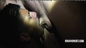 Caged twink TAKES a hard pounding from frat dudes