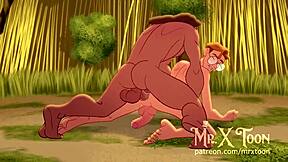 Wild jungle bang with intense group anal action