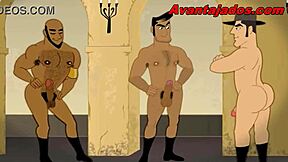 Kuuma putkireiska toureiroiden kanssa brasilialaisessa gay-piirroksessa