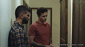 Just out of prison, gay guy barebacks his partner raw