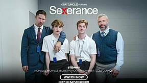 Bubble Butt Twink Takes First Dick in Gay Parody Sexerance Part 4