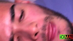 Handsome Latino bangs hard after blowing and cumming in group action.