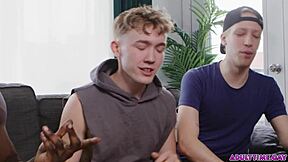 Three friends jerking off and fucking together!