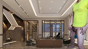 maskulínny chlap blúdi mestom aby našiel tajné kino na prekvapivú skupinovú sex s cudzincami