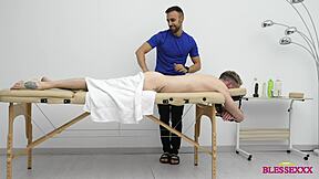 Straight neighbor tricks me into tantric cock massage