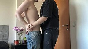 Straight guy finally barebacks his cute gay best friend's tight ass