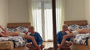slim twink gags on thick cock then gets rimmed raw