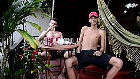 Young and straight twink gets some hardcore anal sex with a pornstar