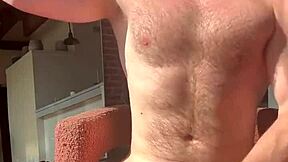 A gay video of a twink with a flexible body and a big muscle mass
