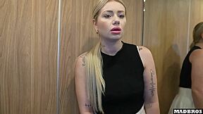 Stuck elevator porn with hot blonde and big cock