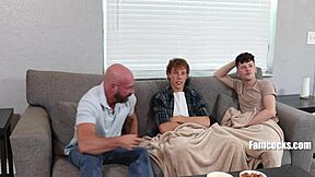 Stepfather finds two young gay men masturbating