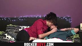 Alternative rockers in hot erotic action with emo teen boy
