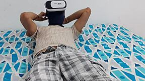 Young and straight Canadian masturbates while watching VR porn with a theme of domination and fetish