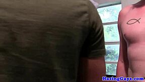 Young and straight college boys try out gay sex in the dorms
