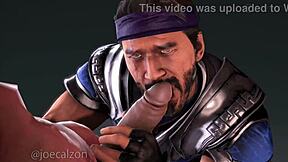 A compilation of hot gay blowjobs from Joe Calzon's Patreon animations