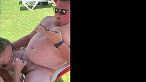 Public display of affection: bear gets a blowjob