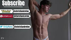 Teen Christian Levine explodes with huge uncut cumshot.
