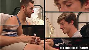 Gay college students have raw sex in dorm room