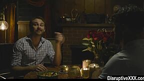 Gay men enjoy rough sex after a romantic dinner date