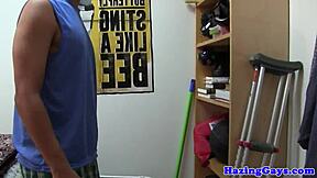 Young and straight twink gets humiliated and barebacked by his classmates