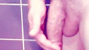 Solo masturbation session with cum and spanking in bathroom setting