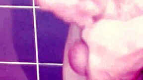 Solo masturbation session with cum and spanking in bathroom setting