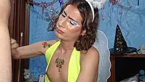 Crossdressing beauty in tight ass and amateur action