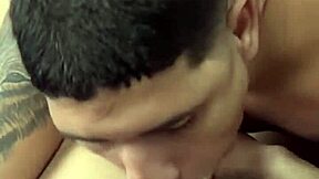 This Brazilian stud gets a deepthroat like no other from a young stud