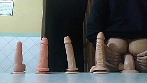 Young and straight twink's solo scene with a big dick