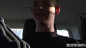 Beautiful twinks get picked up and taken for a ride while they have sex