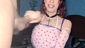 Gay twink bareback sex with transsexual in crossdressing role play