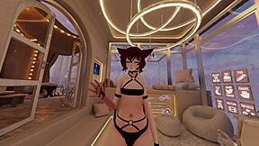 Gay chat with a naughty cat boy in virtual reality