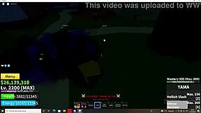 Young gay’s first time bareback anal sex in Blox Fruit game