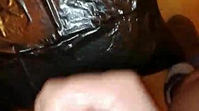 Hardcore trans sex with cum leakage