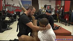 Uniformed thief caught in hardcore black cock and group sex