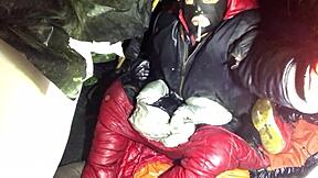 Gay amateur twink in hardcore scene with smoking jacket theme