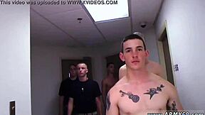 3 gay men have a hot shower with anal sex and blowjobs