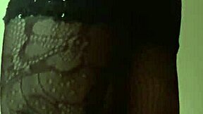 Travesti in black dress showing off style