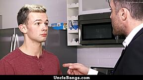 Horny dad watches as boy blows him and gets fucked