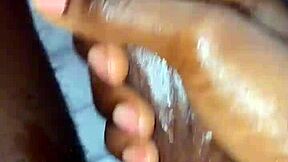 teen twink stroking hard ebony cock in solo session