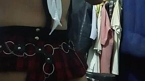 Mexican Amateur Travesti Colegiala Fucks in Closet