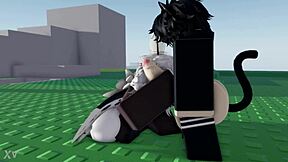 Femboy cat and moth dive into wild intimate fun.